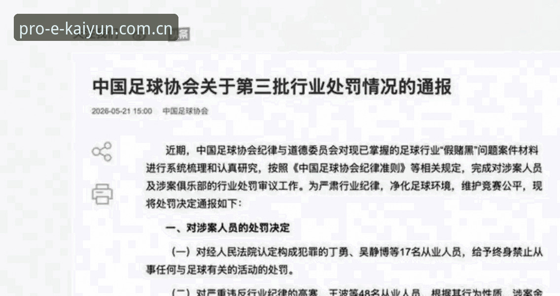足协第三批禁足名单最新动态：17人终身禁赛，48人遭遇重罚